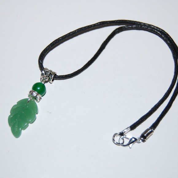 Jade Necklace,Jade Pendant Necklace,Jade Leave Necklace,Jade Leave Pendant - Picture 3 of 4